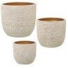 Set of Planters Alexandra House Living White Golden Ceramic 3 Pieces