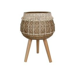 Vaso Romimex Beige Resina Con frange 40 x 30 x 40 cm Gambe