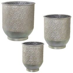 Set of Planters Alexandra House Living Silver Metal (3 Pieces)