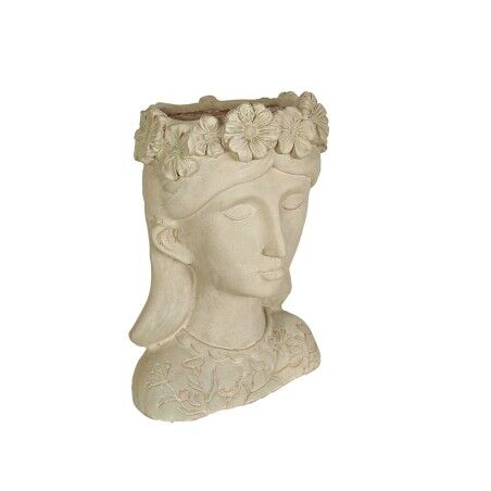 Vaso Romimex Grigio Resina Fiori Busto 27 x 38 x 23 cm