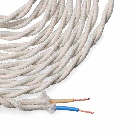 Cable EDM 11879 White 2 x 0,75 mm 5 m Cotton