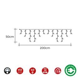 LED Curtain Lights EDM 71482 Icicle Easy-Connect 100 W 0,72 W 200 x 50 cm