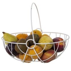 Fruit Bowl Alexandra House Living White Metal 29 x 22 x 12/24,5 cm