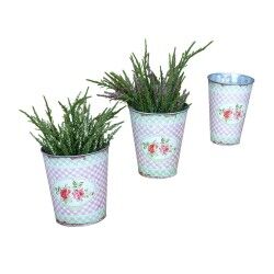 Set of Planters Romimex Multicolour Metal 3 Pieces