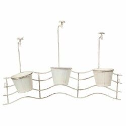 Vaso per ringhiera Alexandra House Living Bianco Ferro 23 x 69 x 95 cm