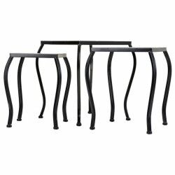 Flower Pot Stand Alexandra House Living Black Iron Tile 33 x 37 x 33 cm 3 Pieces