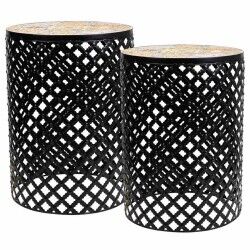 Flower Pot Stand Alexandra House Living Black Iron Tile 38 x 50 x 38 cm 2 Pieces