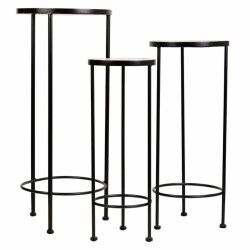 Flower Pot Stand Alexandra House Living Black Iron Tile 30 x 68 x 30 cm 3 Pieces