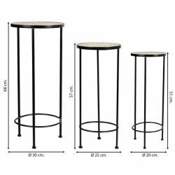 Flower Pot Stand Alexandra House Living Black Iron Tile 30 x 68 x 30 cm 3 Pieces