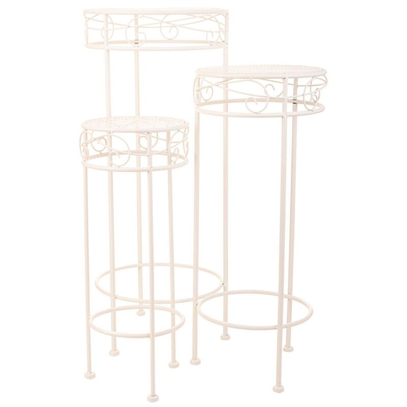 Flower Pot Stand Alexandra House Living White Metal Iron 28 x 120 x 58 cm