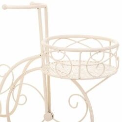 Flower Pot Stand Alexandra House Living White Metal Iron Bicycle 30 x 61 x 55 cm