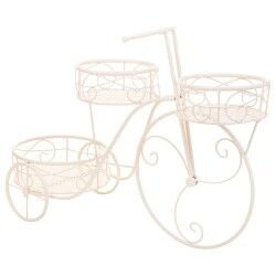 Flower Pot Stand Alexandra House Living White Metal Iron Bicycle 28 x 28 x 28 cm