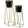 Set of Planters Alexandra House Living Black Metal Iron 26 x 68 x 80 cm 2 Pieces