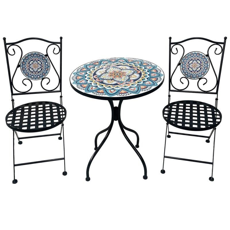 Table set with 2 chairs Alexandra House Living Multicolour 60 x 71 x 60 cm Mosaic