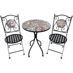 Table set with 2 chairs Alexandra House Living Multicolour 60 x 71 x 60 cm Mosaic