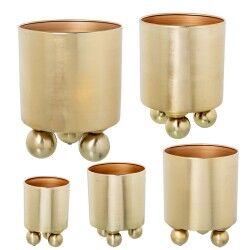 Set di vasi da fiori Alexandra House Living Oro Metallo 5 Pezzi