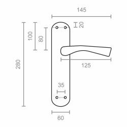 Set di Maniglie EDM 85435 707 24 x 4,5 cm