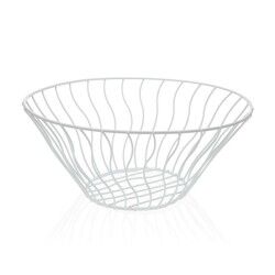 Portafrutta Versa Bianco Metallo Ceramica Acciaio 28 x 11,5 x 28 cm