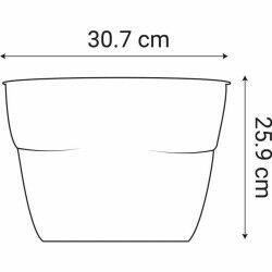 Vaso EDA Rosso Ø 30 cm Plastica Ovale Moderno