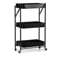 Carrello per Verdure Nero Acciaio Plastica (29,5 x 78,5 x 45,5 cm)