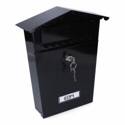 Letterbox EDM 85805 House Black Steel 21 x 6 x 30 cm