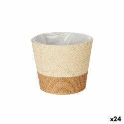 Vaso Marrone Corda Plastica 19,5 x 17,5 x 19,5 cm (24 Unità)