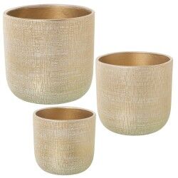 Set di vasi da fiori Alexandra House Living Oro Ceramica 3 Pezzi