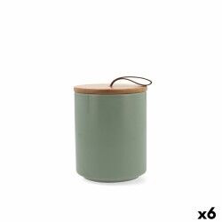 Vaso Quid Ozon Verde Ceramica Fogli 10,4 x 13 cm (6 Unità)