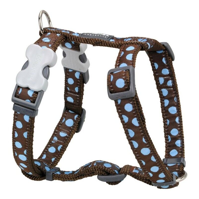 Imbracatura per Cani Red Dingo Style Azzurro Marrone Pois 30-48 cm