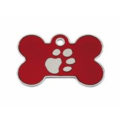 Identification plate Imarc Bone Red Silver