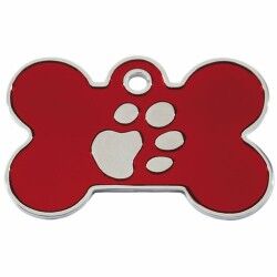 Identification plate Imarc Bone Red Silver