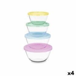 Set di scatole porta pranzo Vivalto B2-21-S4 Plastica Vetro Borosilicato 800 ml 1 L 1,6 L 2,1 L (4 Unità)