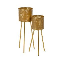 Set of Planters Golden Iron 28 x 24 x 71,3 cm