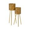 Set of Planters Golden Iron 28 x 24 x 71,3 cm