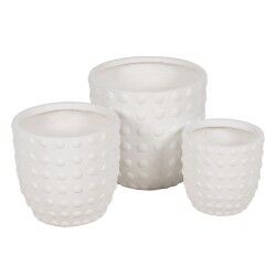 Set of Planters White 37 x 37 x 35,5 cm (3 Units)