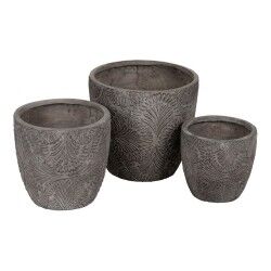 Set of Planters Grey 37 x 37 x 35 cm (3 Units)