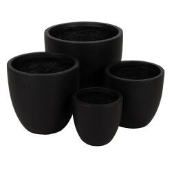 Set of Planters Black 44 x 44 x 41,5 cm (4 Units)