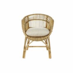 Garden chair DKD Home Decor White Multicolour Natural Metal 63 x 70 x 85 cm