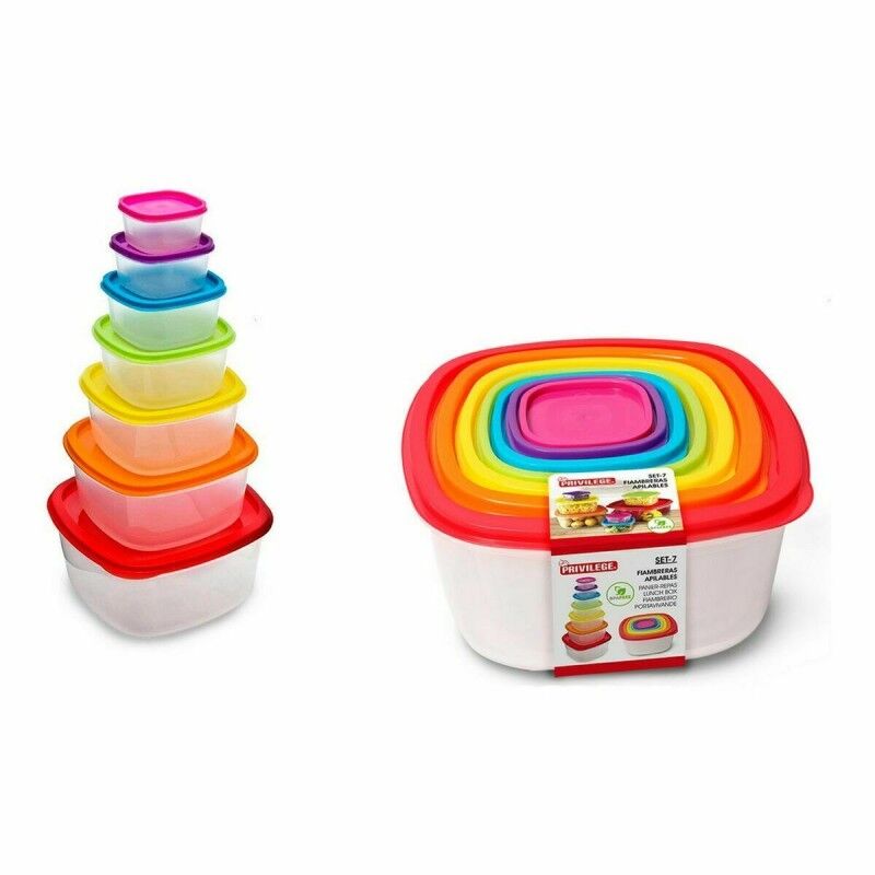 Set di scatole porta pranzo Privilege Multicolore 3 L 7 Pezzi 12 Unità