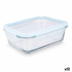 Porta pranzo Vivalto 90549 Trasparente Silicone Vetro Borosilicato 1 L 22 x 7 x 16,5 cm (12 Unità)