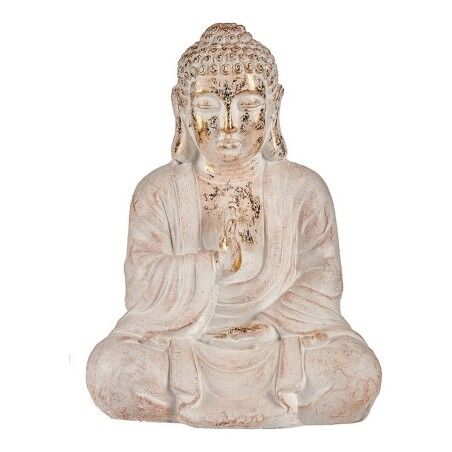 Decorative Garden Figure Ibergarden CC20412 White Golden Polyresin 23,5 x 49 x 36 cm Buddha