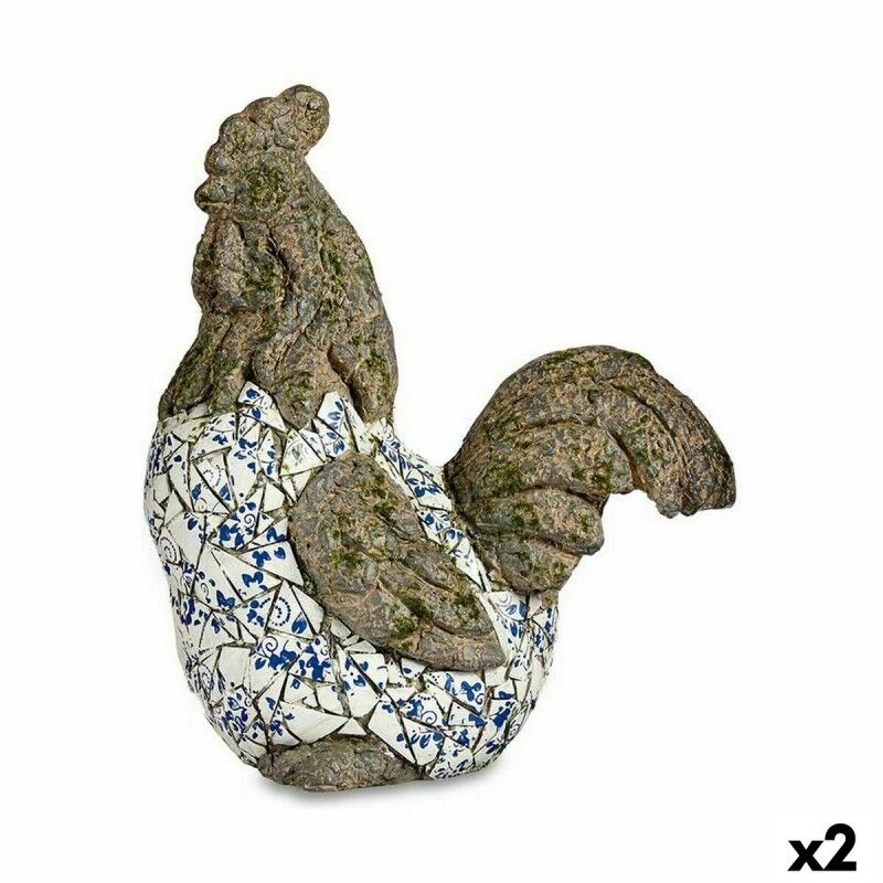 Statua Decorativa da Giardino Ibergarden ZD18059 Poliresina Gallo 22,5 x 46 x 41,5 cm (2 Unità)