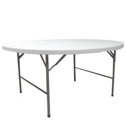 Folding Table White HDPE 154 x 154 x 74 cm