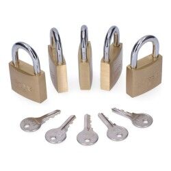 Key padlock EDM 85245 Brass 40 x 23 mm (5 Units)