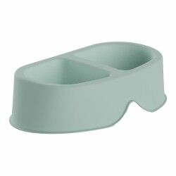 Dog Feeder Plastiken 20138  Green Plastic 0,5 L Double