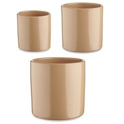 Set of pots Ibergarden CILINDRO-1019 Beige Clay Cylinder Ø 14 cm Ø 22 cm Ø 17 cm 3 Pieces