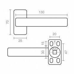 Handle set EDM 85452 6800 Aluminium 7 x 2,5 x 13 cm