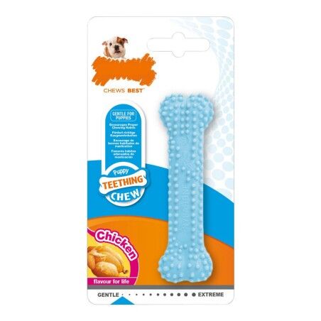 Giocattolo da mordere per cani Nylabone Azzurro Pollo Blue Termoplastico Taglia XS Cuccioli