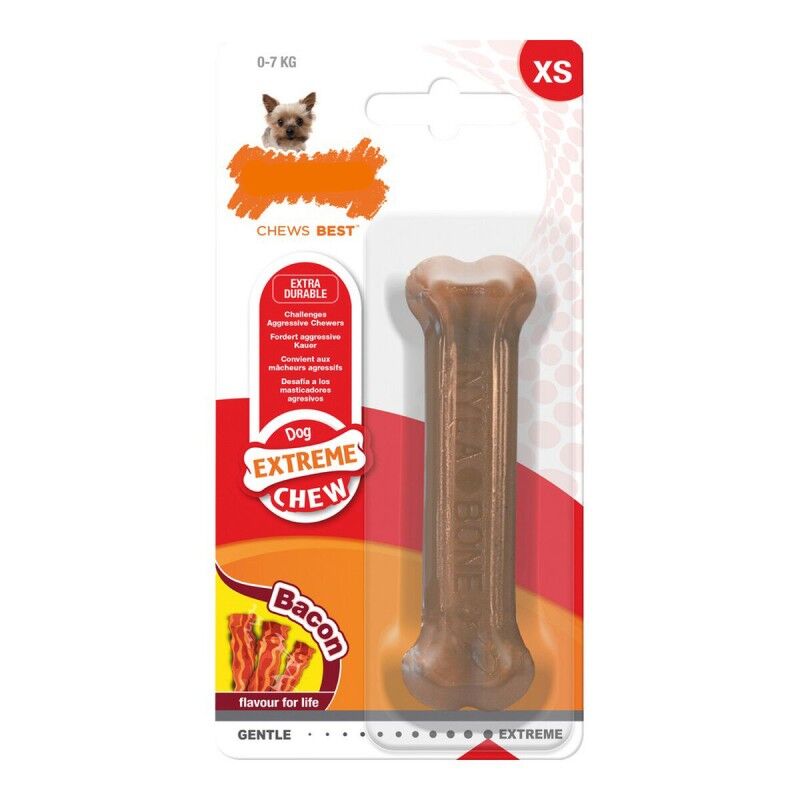 Giocattolo da mordere per cani Nylabone Dura Chew Bacon Nylon Taglia XS