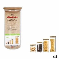 Vaso Quttin Bamboo Vetro Borosilicato Silicone 1,25 L 10,2 x 22,8 cm (12 Unità) (9,5 x 21 cm)